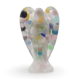 Inger din rasina cu spartura Selenit colorat, 68mm