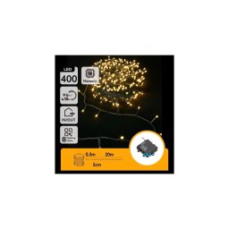 Aigostar - Ghirlandă LED de exterior pentru Crăciun, 400 LED, 8 funcții, alimentare 4xAA, 20,3 m, alb cald