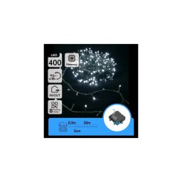 Aigostar - Ghirlandă LED de exterior pentru Crăciun 400xLED/8 funcții 4xAA 20,3 m alb rece