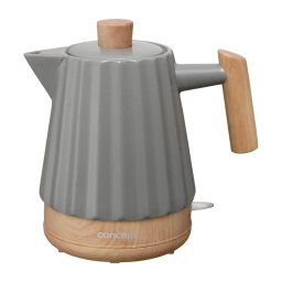 Concept RK0092 - Fierbător electric rapid 1,5 l, 1500W/230V, gri închis / decor lemn / ceramică