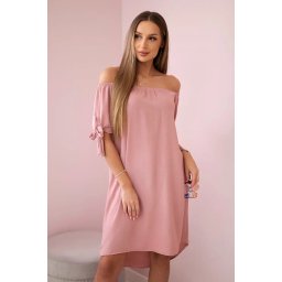 Kesi Włoski Dress tied on the sleeves powdered pink