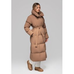 Edoti Women's quilted long jacket with belt OW-JALJ-0104 v3