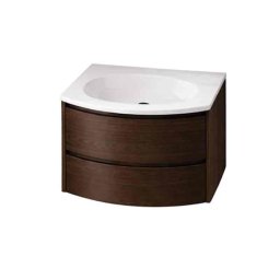 Set mobilier baie suspendat Kolpasan, Joy 60 cm, cu lavoar Cast Marble, dark oak