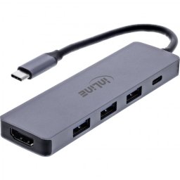 Docking station USB type C la HDMI 4K60Hz + 3 x USB-A + USB-C PD 100W, InLine IL33271A