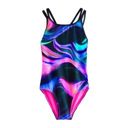 Next Costum de baie întreg albastru aqua / albastru închis / roz / negru