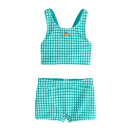 Next Costum de baie două piese turcoaz / verde / portocaliu / alb