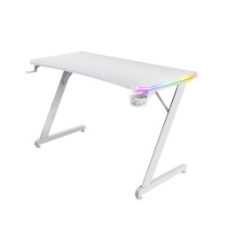 Birou gaming Trust GXT 709W Luminus, iluminare RGB, greutate 15.5 kg, greutate maxima 150 kg, alb