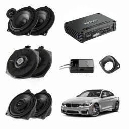 Boxe auto Pachet sistem audio Plug&Play Audison dedicat BMW K4E X4M + Amplificator AF C8.14bit + Conectica dedicata