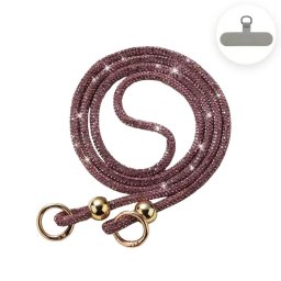 Snur telefon Lemontti cu cristale, 120cm, culoare mov