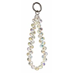 Snur de mana Lemontti Crystal Aurora pentru telefon, 30cm, transparent multicolor