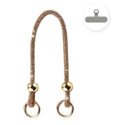 Snur de mana Lemontti Crystal Glow pentru telefon, 30cm, culoare auriu