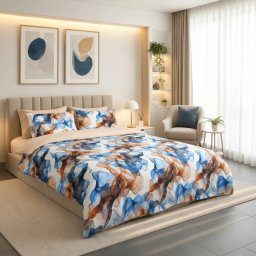 Lenjerie de pat Cotton Pro 100% bumbac – imprimare digitală (Ocean Flow)