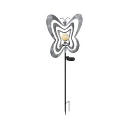 Globo 36581 - Lampă solară LED, LED/0,06 W/3 V, IP44, fluture argintiu
