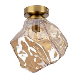 Plafonieră CRISTAL 1xE14/15W/230V alamă/bej fumuriu