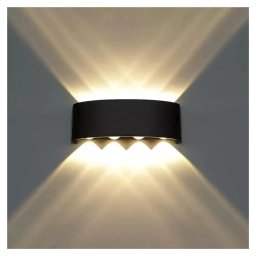 Aplica LED Fantas pentru exterior/interior, 8x1W, IP65, negru, lumina calda 3000K