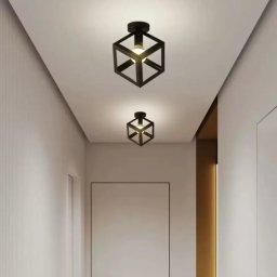Lustra tip cub STRUKTUR Mono, 1xE27, metal negru, pentru hol si interior
