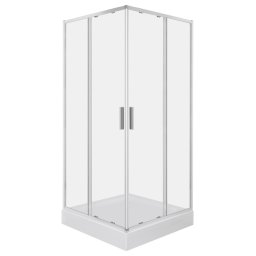 Cabina de dus patrata Kerra Solid SQ 100 Chrome 100x100 cu tava inclusa