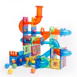 Set de constructie magnetic Marble Run cu 171 piese pentru copii