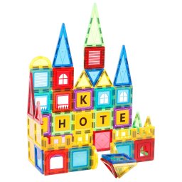 Set de constructie magnetic 3D pentru copii, 88 piese, Magplayer