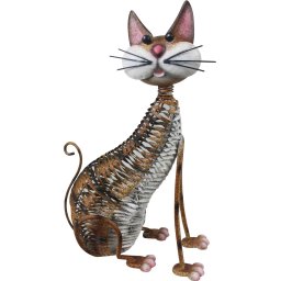 Decoratiune metalica pisica MagicHome Mecco, 30,5x16x40,5 cm