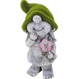 Decoratiune de gradina MagicHome fetita cu palarie verde, ceramica 17,8 cm