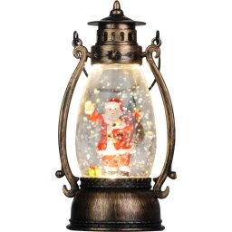 Lampa decorativa de Craciun cu Mos Craciun, LED alb cald, 14 cm