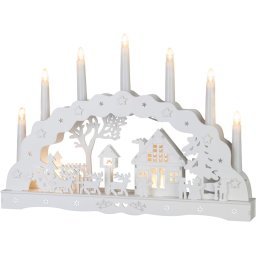 Decoratiune de Craciun tip casuta cu 10 LED alb cald, 45x5,2x31 cm