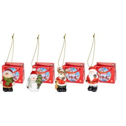 Decoratiune ceramica de Craciun MagicHome, 9 cm, modele festive