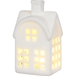 Decoratiune luminoasa de Craciun MagicHome, casa din ceramica alba
