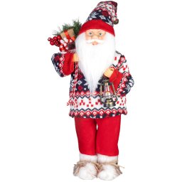 Decoratiune de Craciun Mos Craciun cu pulover, 45 cm
