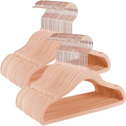Set 50 umerase copii din catifea roz, antialunecare, 30 cm