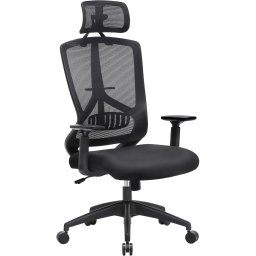 Scaun de birou ergonomic SONGMICS cu tetiera si suport lombar, negru