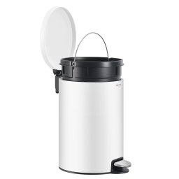 Cos de gunoi cu pedala SONGMICS 20L, soft close, alb