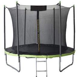 Trambulina de gradina 312 cm cu plasa interioara, scara si suport 150 kg