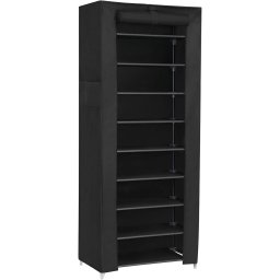 Dulap pentru pantofi SONGMICS textil cu 10 niveluri, 27-35 perechi, negru