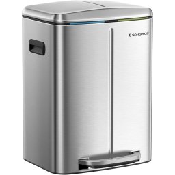 Cos de gunoi dublu SONGMICS 2x20L pentru colectare selectiva, argintiu