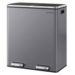 Cos de gunoi dublu SONGMICS pentru colectare selectiva, 2x30L, gri