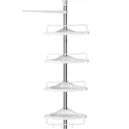Etajera de colt pentru dus SONGMICS cu 4 rafturi, reglabila 95-300 cm