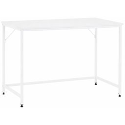Birou alb cu blat MDF si cadru metalic, 100x50x76 cm, modern