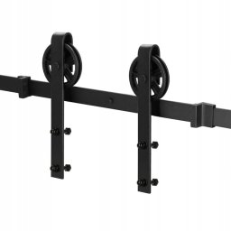 Sistem glisant pentru usa barn door, 183 cm, 2 role, montaj pe perete, negru