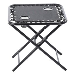 Masa pliabila pentru camping si picnic, cu suporturi pahare, 50x50x50 cm, negru