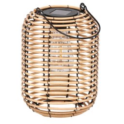 Felinar solar decorativ din metal pentru gradina si terasa, 24 cm, bej