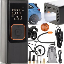 Compresor anvelope auto portabil 12V, 150 PSI, acumulator 7500 mAh