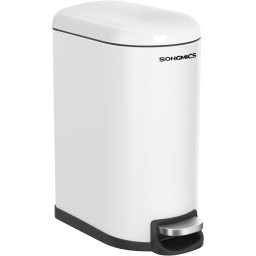 Cos de gunoi SONGMICS 10L cu pedala, capac soft close si galeata detasabila, alb
