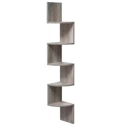 Raft de colt suspendat VASAGLE cu 5 niveluri, design zig-zag, gri
