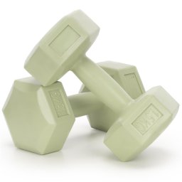 Set gantere hexagonale 2 x 1,5 kg, invelis PP rezistent, verde
