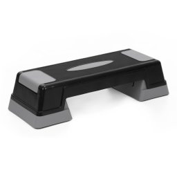 Step aerobic fitness reglabil cu 2 niveluri, suport 350 kg, negru-gri
