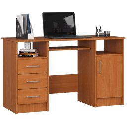 Birou calculator ANA cu 3 sertare si usa, 124x52x74 cm, arin