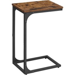 Masuta laterala C-shape VASAGLE pentru canapea sau pat, maro rustic