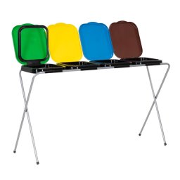 Cos de gunoi selectiv cu 4 compartimente, cadru metalic, 128x42,5x74 cm